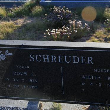 SCHREUDER Douw G. 1925-1993 &amp; Aletta 1938-