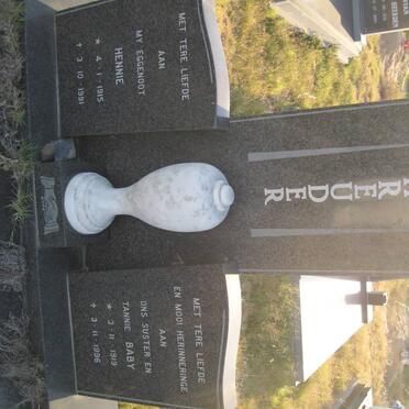 SCHREUDER Hennie 1915-1991 &amp; Baby 1919-1996