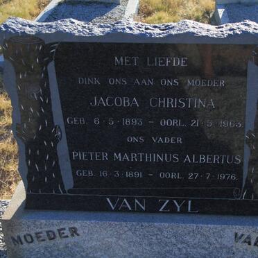 ZYL Pieter Marthinus Albertus, van 1891-1976 &amp; Jacoba Christina 1893-1963