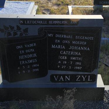 ZYL Hendrik Erasmus, Van 1904-1996 &amp; Maria Johanna Caterina SMITH 1911-1987