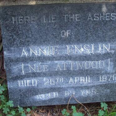 ENSLIN Annie nee ATTWOOD -1971