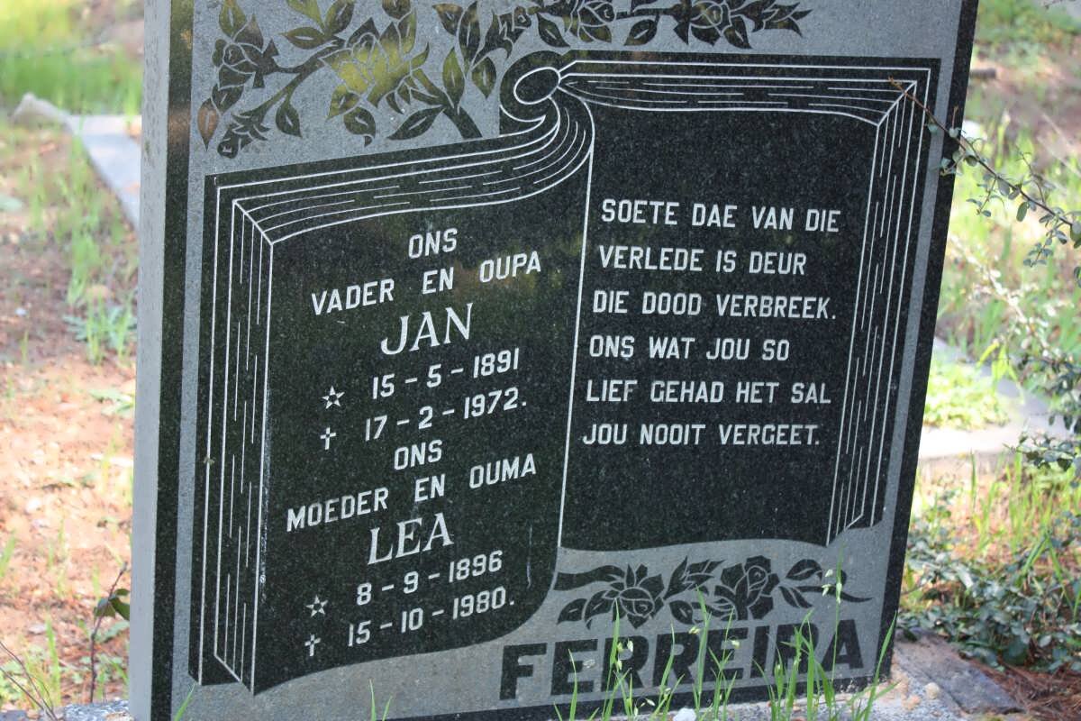 FERREIRA Jan 1891-1972 &amp; Lea 1896-1980