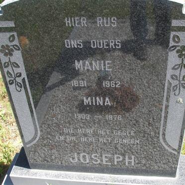 JOSEPH Manie 1891-1962 &amp; Mina 1903-1976