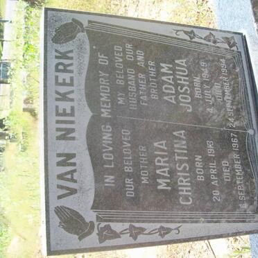 NIEKERK Adam Joshua, van 1949-1994 :: van NIEKERK Maria Christina 1913-1967