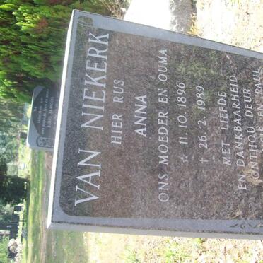 NIEKERK Anna, van 1896-1989