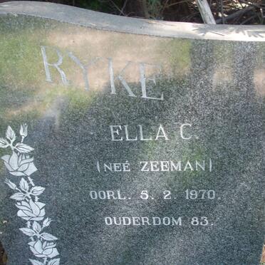 RYKE Ella C. nee ZEEMAN -1970