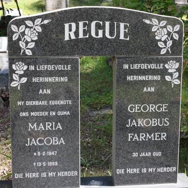 REGUE George Jakobus Farmer :: REGUE Maria Jacoba 1947-1999