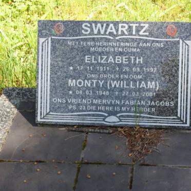 SWARTZ Monty 1948-2001 :: SWARTZ Elizabeth 1911-1992