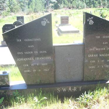 SWART Johannes Francois 1889-1965 &amp; Sarah Magdalena 1897-1957 