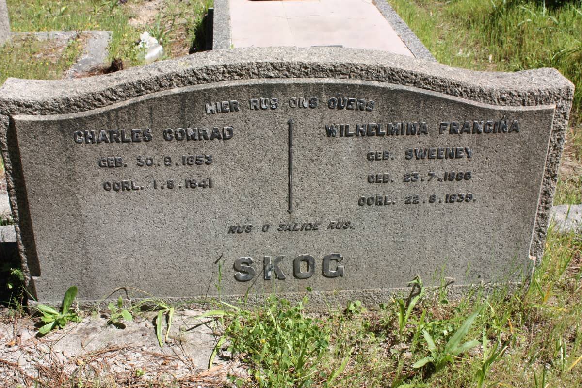 SKOG Charles Conrad 1853-1941 &amp; Wilhelmina Francina SWEENEY 1866-1938