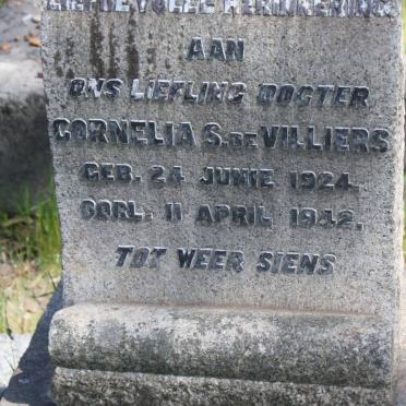 VILLIERS Cornelia S., de 1924-1942