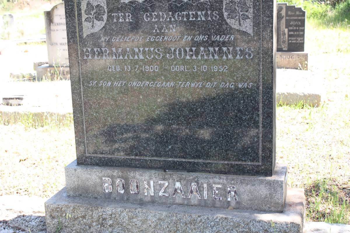BOONZAAIER Hermanus Johannes 1900-1952