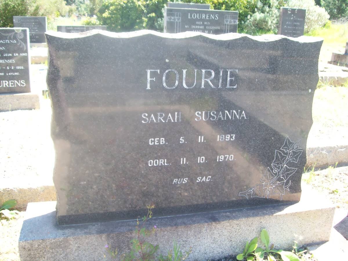 FOURIE Sarah Susanna 1893-1970