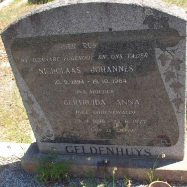 GELDENHUYS Nicholaas Johannes 1894-1964 :: GROENEWALD  Gertruida Anna 1898-1977