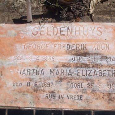 GELDENHUYS George Frederik Kuun 1888-1948 &amp; Martha Maria Elizabeth 1897-1983