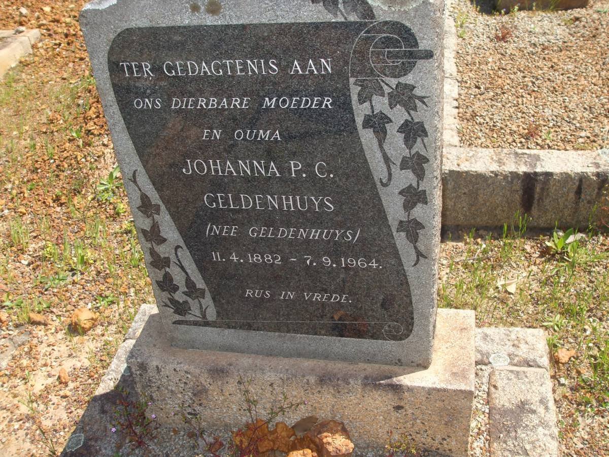 GELDENHUYS Johanna P.C. nee GELDENHUYS 1882-1964