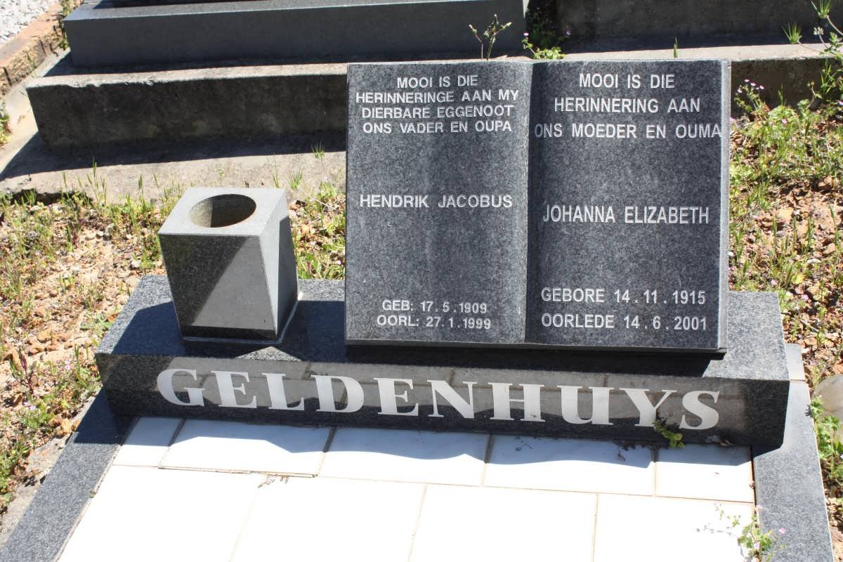 GELDENHUYS Hendrik Jacobus 1909-1999 &amp; Johanna Elizabeth 1915-2001