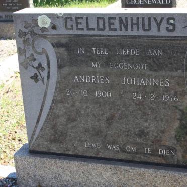 GELDENHUYS Andries Johannes 1900-1976