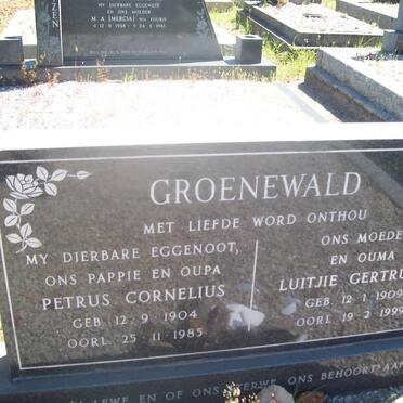GROENEWALD Petrus Cornelius 1904-1985 &amp; Luitjie Gertruida 1909-1999