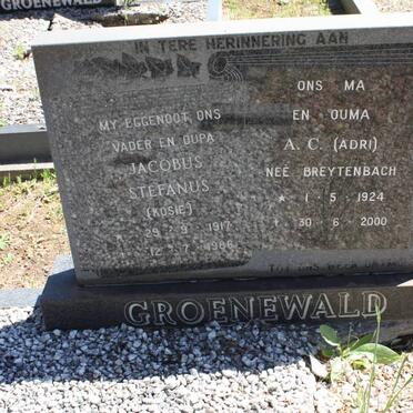 GROENEWALD Jacobus Stefanus 1917-1986 &amp; A.C. BREYTENBACH 1924-2000