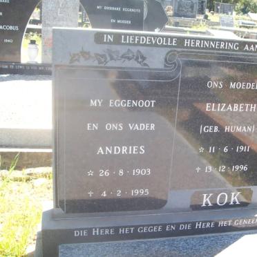 KOK Andries 1903-1995 &amp; Elizabeth HUMAN 1911-1996