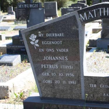 MATTHYSEN Johannes Petrus 1936-1981