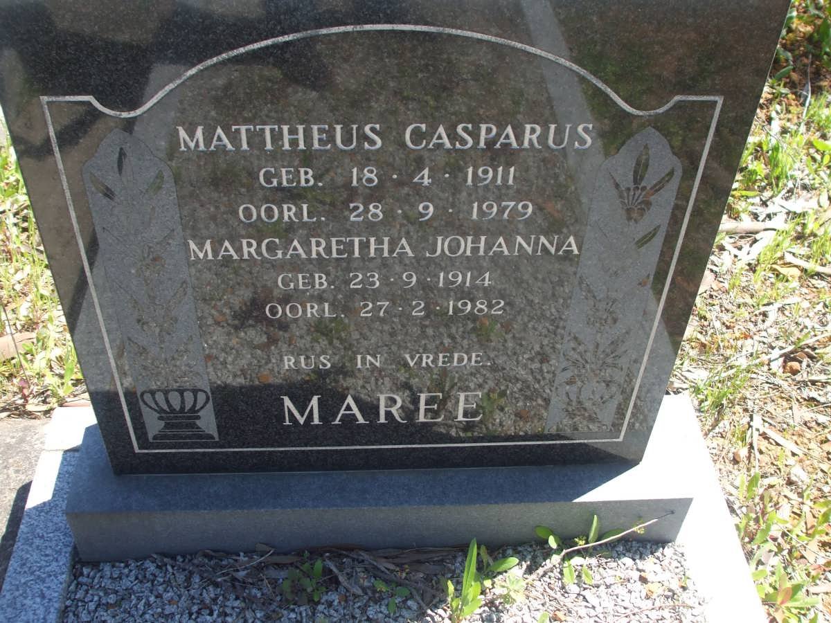 MAREE Mattheus Casparus 1911-1979 &amp; Margaretha Johanna 1914-1982
