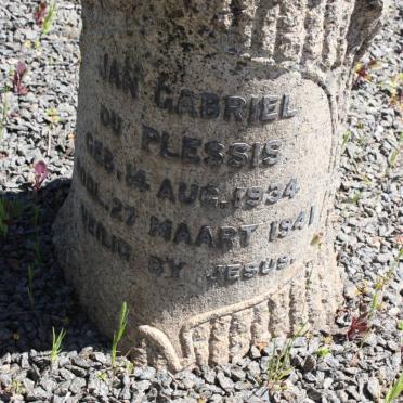 PLESSIS Jan Gabriel, du 1934-1941