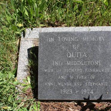 PANKHURST Quita nee MIDDLETON 1923-1974