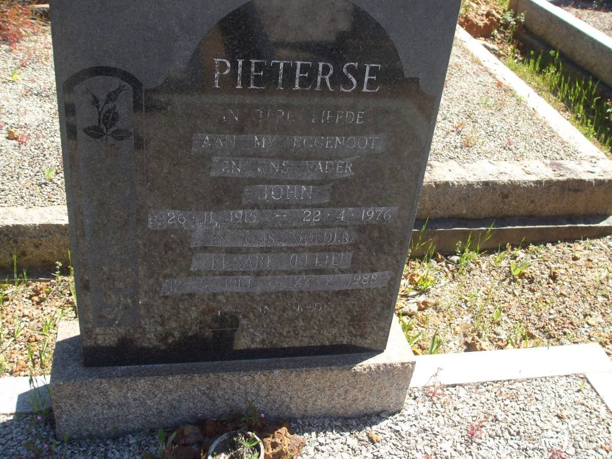 PIETERSE John 1915-1976 &amp; Elsabe 1911-1988
