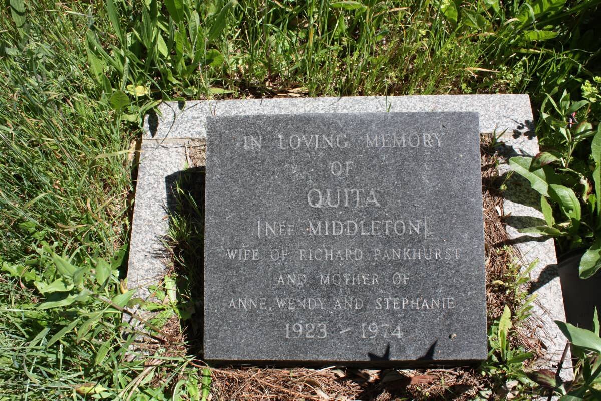 PANKHURST Quita nee MIDDLETON 1923-1974