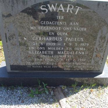 SWARTGerhardus Paulus 1909-1979 :: LOUWRENS Elizabeth Magdalena 1913-1992