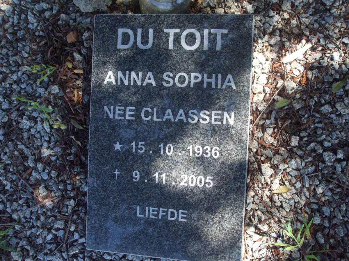 TOIT Anna Sophia, du nee CLAASSEN 1936-2005