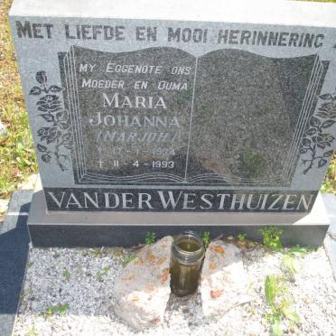WESTHUIZEN Maria Johanna, van der 1934-1993
