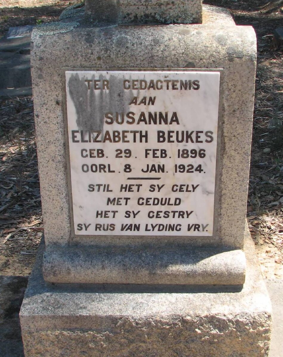 BEUKES Susanna Elizabeth 1896-1924