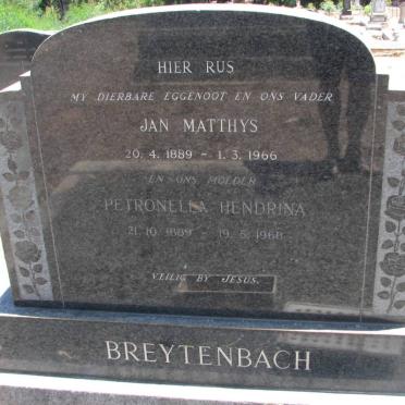BREYTENBACH Jan Matthys 1889-1966 &amp; Petronella Hendrina 1889-1968