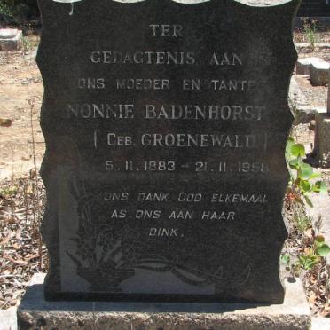 BADENHORST Nonnie nee GROENEWALD 1883-1958