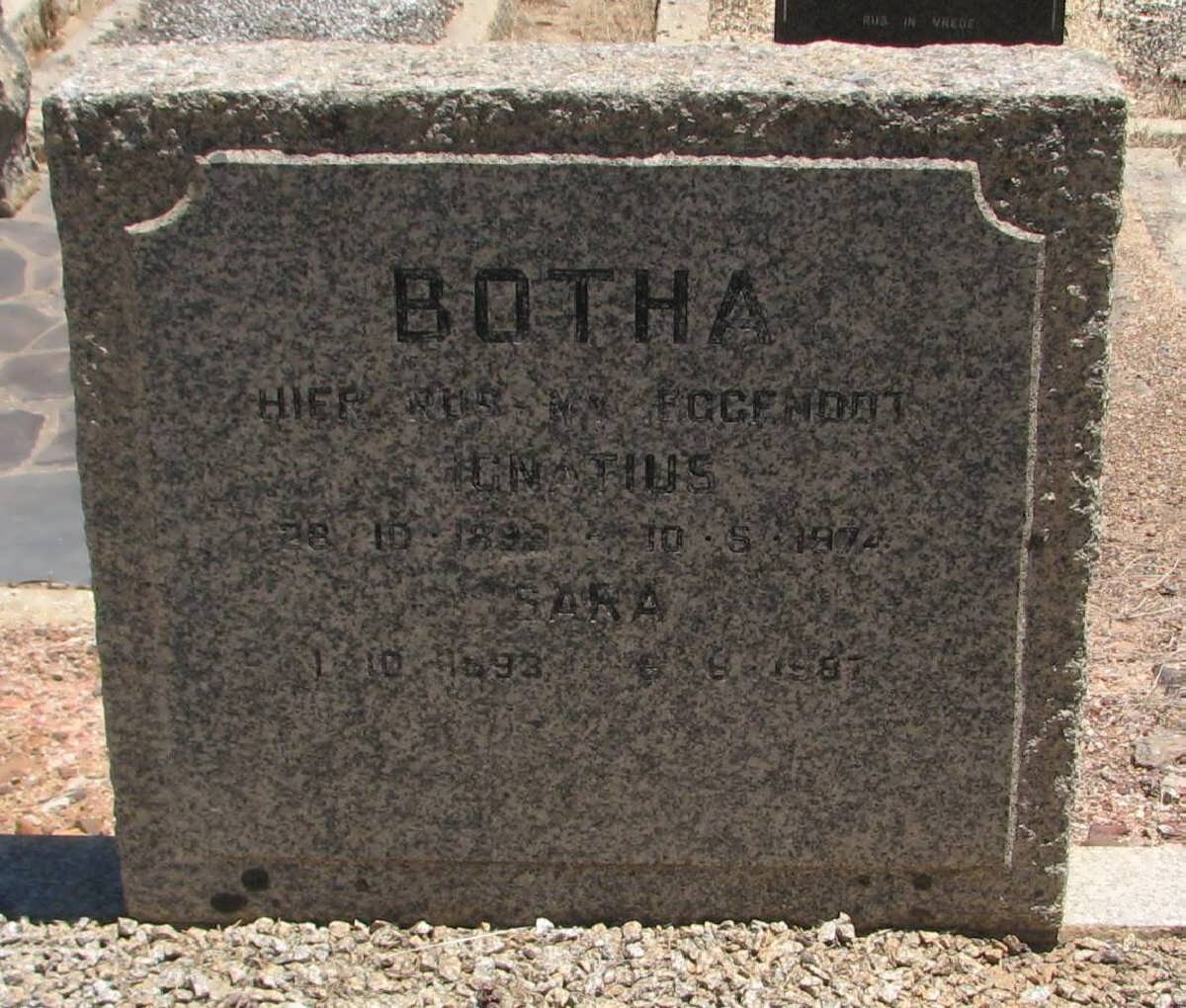 BOTHA Ignatius 189?-1974 &amp; Sara 1893-1987
