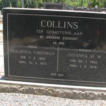 COLLINS Philippus Goodman 1883-1973 &amp; Johanna M.M. 1885-1976