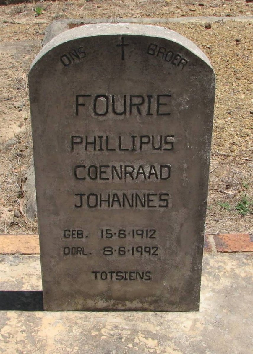 FOURIE Phillipus Coenraad Johannes 1912-1992