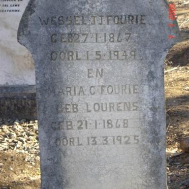 FOURIE Wessel J.J. 1867-1949 &amp; Maria C. LOURENS 1868-1925