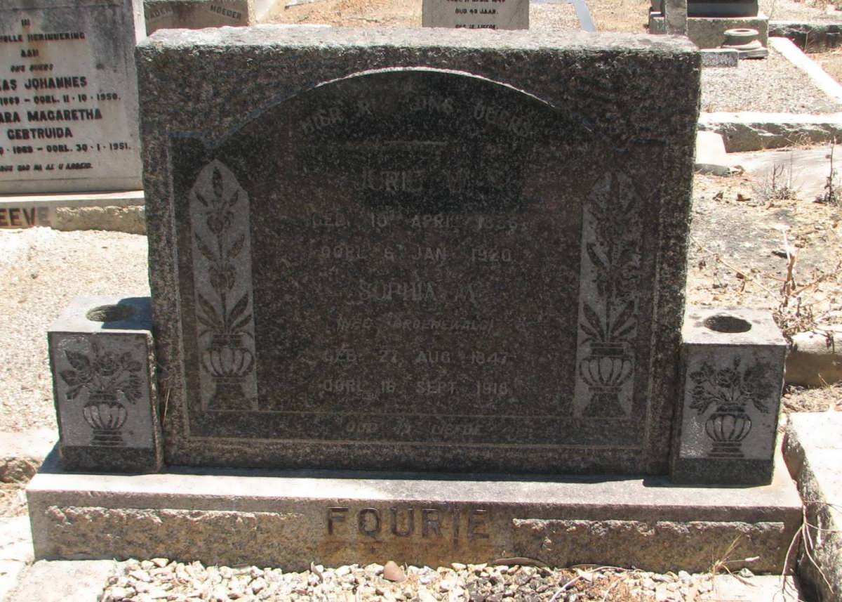 FOURIE Jurie 1836-1920 &amp; Sophia M. GROENEWALD 1847-1918