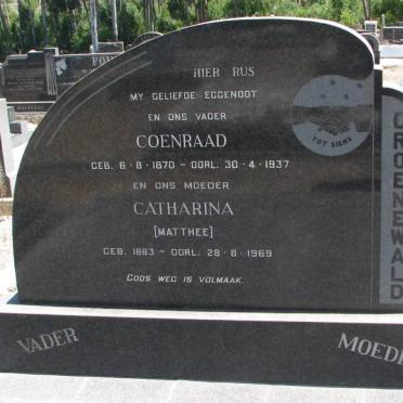 GROENEWALD Coenraad 1870-1937 &amp; Catharina MATHEE 1883-1969