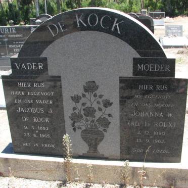 KOCK Jacobus J., de 1893-1965 &amp; Johanna W. LE ROUX 1890-1962