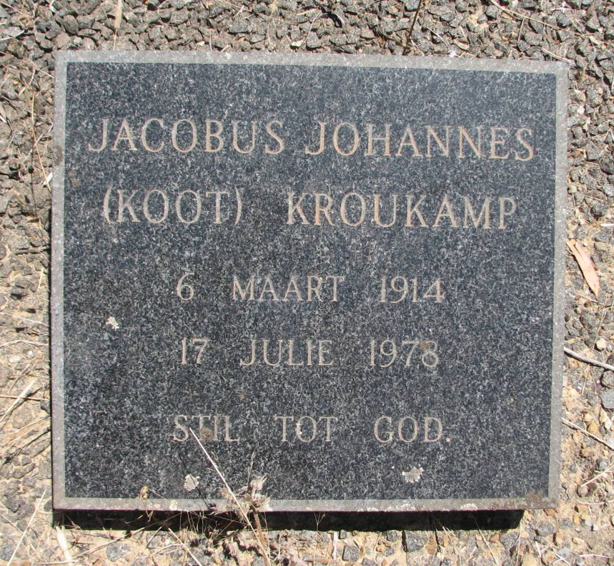 KROUKAMP Jacobus Johannes 1914-1978