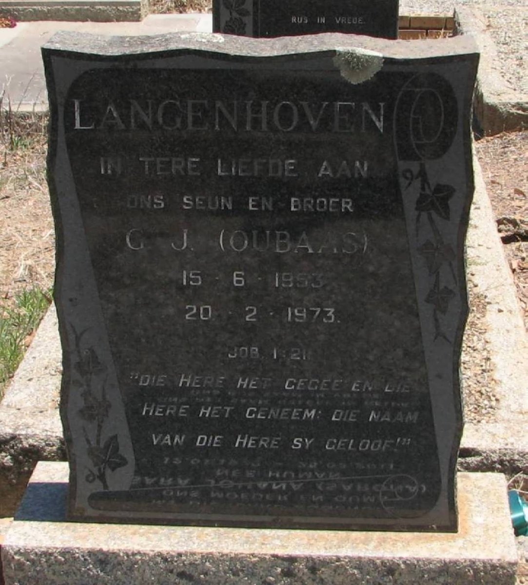 LANGENHOVEN G.J. 1953-1973