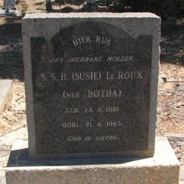 ROUX S.S.H., le nee BOTHA 1881-1963
