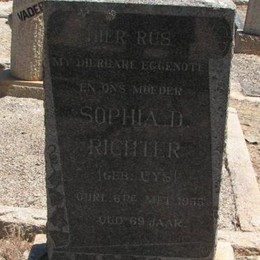 RICHTER Sophia D. nee UYS -1953