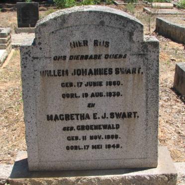 SWART Willem Johannes 1860-1930 &amp; Magretha E.J. GROENEWALD 1866-1948