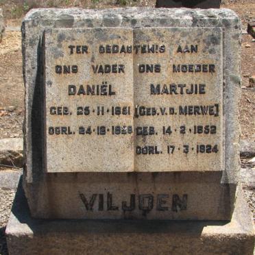 VILJOEN Daniël 1851-1928 &amp; Martjie V.D. MERWE 1852-1924